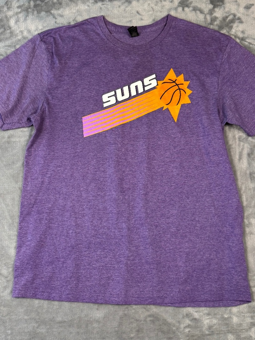 Phoenix Suns T-Shirt Large Purple Heather NBA Graphic Tee Gildan